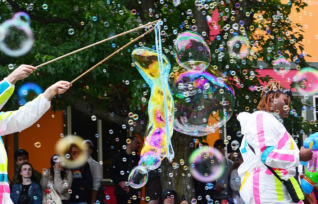 Bubbles at a parade